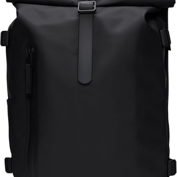 Convertible Roll Top Backpack with Sleek Clean Lines and Solid Metal Hardware for Daily Commute Office and Travel